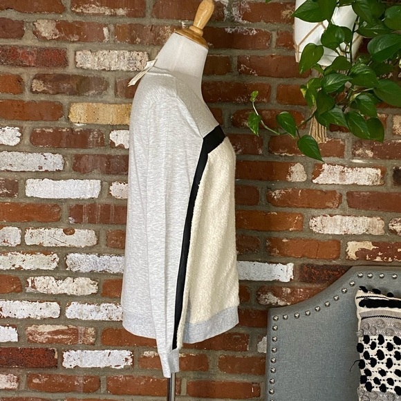 Townsen Mohair Wool Gray Ivory Color Block Sweatshirt Sweater size small - Picture 5 of 8